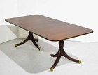 Mid Century Duncan Phyfe Style Dining Table With Extensions 87in