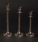 Candle Holder 7 -8 -9 hi Set 3 Nickel Plated On Brass Round Free Shipping