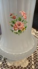 Vintage Westmoreland Satin Frosted Glass Fairy Lamp With Pink Flower Design