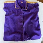 Vintage Purple Lined Work Shirt Fox Head Beer Logo Patch Felt Letters