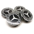 4pcs For Mercedes Benz Wheel Rims Center Hub Caps Wreath Amg 75mm Black Classic