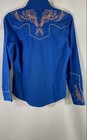 Rafael Amaya By Ranger s Blue Embroidered Western Snap Front Shirt Sz S