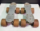 Vintage Aluminum Roller Skates Wooden Roller Derby Wheels