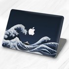 Kanagawa Wave Japanese Art Navy Blue Hard Case For Macbook Air 13 Pro 16 13 15