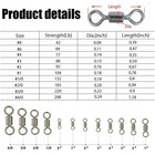 100 50x Rolling Barrel Swivel 42-330lb Fishing Swivels Solid Ring  1- 8 1 0-6 0