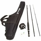 Wakeman 3 Piece 8 Feet Long Fly Rod And Reel With Carrying Case Fishing