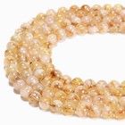 Natural Citrine Smooth Round Beads Size 6mm 8mm 10mm 12mm 15 5   Strand