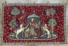 Vintage French Unicorn Tapestry Wall Hanging Goblin Tapestry 101 X 66 Cm