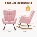Nursery Rocking Chair Teddy Upholstered  Comfy Glider Rocker With High Backre   