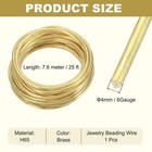 6 Gauge Brass Round Wire  25 Ft Craft Tarnish Resistant Beading Wires