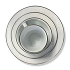  280 Golden Rabbit White Steel 16-piece Plates Bowl Dinnerware Mud Plate Set