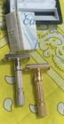 Vintage Gillette Fatboy E4  case   Weathered Gold Plate Executive D3 Adjustable