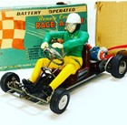 Race-a-kart Marx Japan Remote Battery Tin Plastic Toy Go-kart Orig  Box 58-62