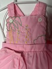 Vtg Mayfair Baby Girl Romper With Bonnet Pink Animals Size 18 Months New