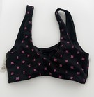 Nwt Victoria Secret Pink Lightly Lined Sports Bra Logo Black Pink Extra Soft