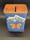 Vintage Hallmark Coin Bank Tin Pocket Money Butterfly