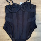 New Torrid Womens Black Sheer Mesh Strappy Bodysuit Lingerie Sz 1x Xl 14-16