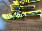 Constructive Eating Utensils Construction Spoon Fork Bulldozer Pusher Baby Kids