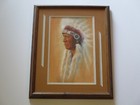 Finest Terie Knapp Drawing Native American Indian Original Tribal Portrait Chief