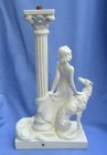 Borzoi Lady Santini Italy Lamp Base 2 Dogs Figurine 12  Sale