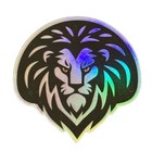 Lions Mane Holographic Sticker Black Iridescent 3  Lion Head Die Cut Collectible