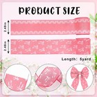 2 Rolls Floral Lace Bowknot Ribbon 2 5 Inch 10 Yards Wired Edge Pink Burlap