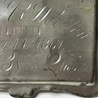 Rare Antique Lead Casket Plaque Died 1864 Ornate Coffin Plate Victorian Gothic