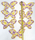 Vintage Crochet Lace Butterflies Applique Doily Purple Yellow Complete Lot 7