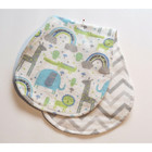 Baby Flannel Burp Cloth Contoured Cotton Double Layer Handmade Giraffe Crocodile