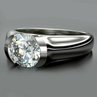 3 0 Ct Round Cut Real Moissanite Solitaire Engagement Ring 14k White Gold Plated