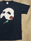 Vtg The Phantom Of The Opera Broadway T Shirt 1986 Mask Rose Graphic Black Sz L