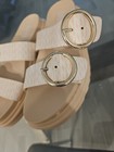 Dkny Big  Girls Size 13 Beige Tan Buckle Slide Sandals Summer Beach Vacation