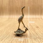 Brass Crane Turtle Figurine Longevity Sculpture Asian Art Lucky Gift For Paremts