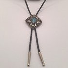 Vintage Bolo Ties Turquoise Black Brown Leather Mexico Alpaca Silver Southwest