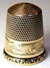 Antique Simons Bros  Gold Filled Sterling Silver Thimble     acanthus Leaves 