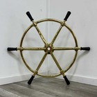 New Brass Ship s Wheel With Black Wooden Handles