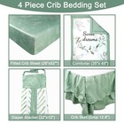 Green Leaf Crib Bedding Set  4-piece Baby Boy Bedding Set  Neutral Nursery Be   