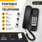 Black Corded Phone Landline Telephone Desk Wall Mountable Home Office Wired