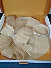 Gold Fascinator Hat Wide Brim Kentucky Derby Tea Party Wedding Headband