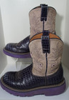 Ariat Fatbaby Cowgirl Round Toe Leather Riding Paddock Purple Boots Size 3