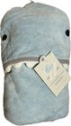 New Cloud Island Shark Hooded Infant Bath Towel Blue 30 x30  Terry Cotton