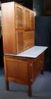 Hoosier Style Cabinet Antique Fully Restored 2-piece 3 Drawers-5 Doors-7 Shelves
