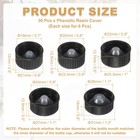 30pcs Phenolic Resin Cover 18 20 22 24 28mm Poly Seal Screw Caps Black 