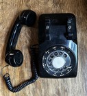 Vintage Bell System Western Electric Black Rotary 500dm Desk Phone- Tested Works