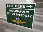 Indy 500 Sign Metal Wings Flags Indianapolis Motor Speedway Exit Here Ims Cool  