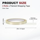 2 Rolls Filament Strapping Tape  3 8 x21 9yd Fiberglass Mesh Packaging
