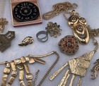 Grandma   Grandpas Junk   Jewelry Drawer Lot Odd Unique Items Cufflinks Pins