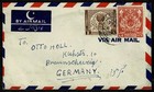 Pakistan 1957 Aerogramma Tied With 14anna To Germany   Sg72t9