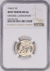 Ms66 Error War Nickel 1944-p Jefferson Nickel Obverse Lamination At 10 00 Ngc   