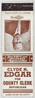 1930s Clyde H Edgar Jackson County Clerk Michigan Republican Party Candidate